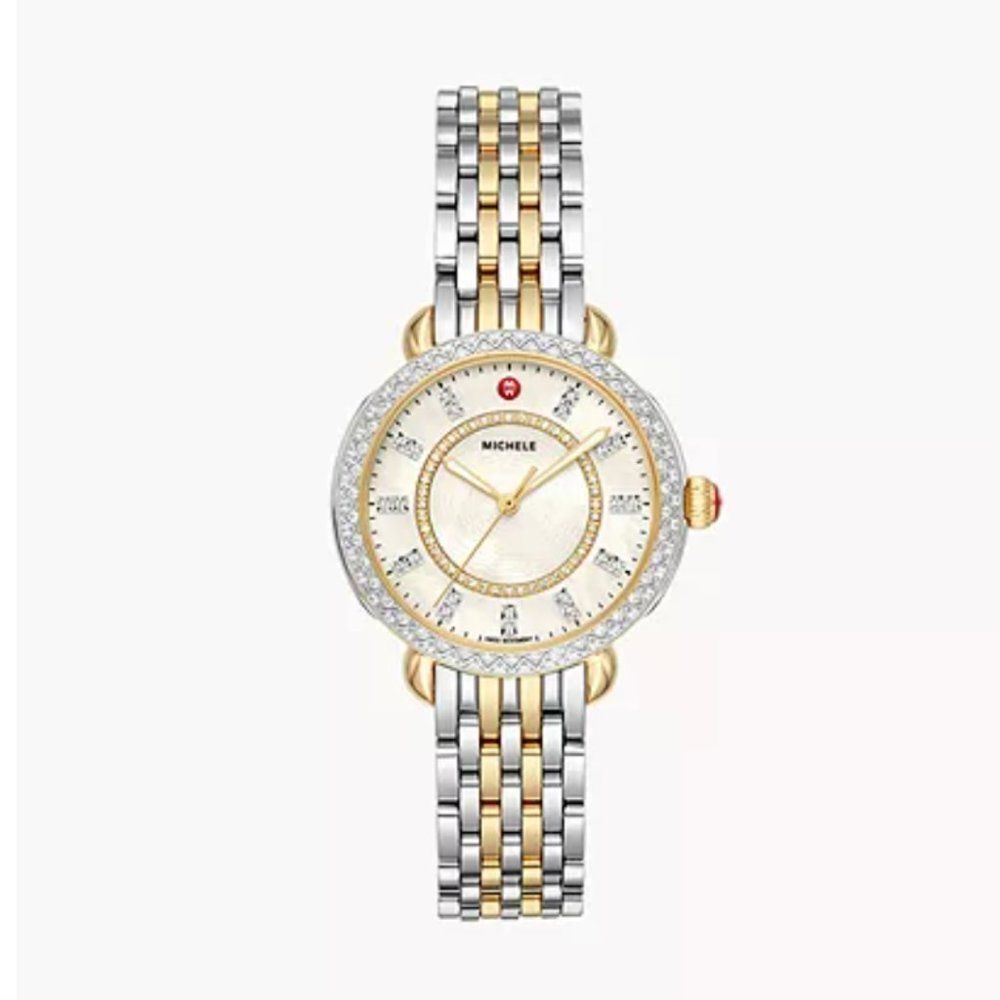 NWT Michele Sidney Classic Two-Tone Diamond Watch